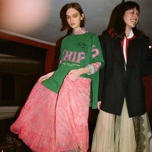 Fish And Chips Print Cotton Sweatshirt In Pigment Green